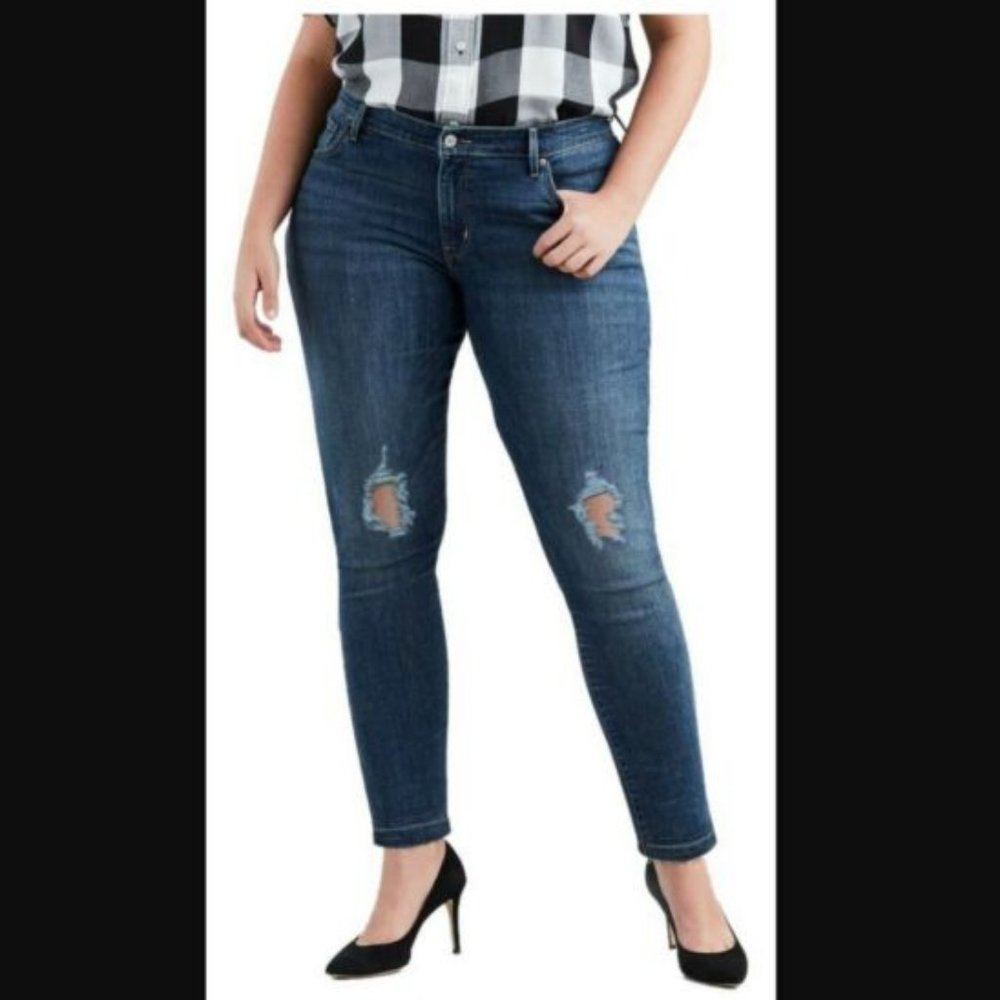 Levi's 711 Skinny Crop Destroyed Jeans - Picture 2 of 9